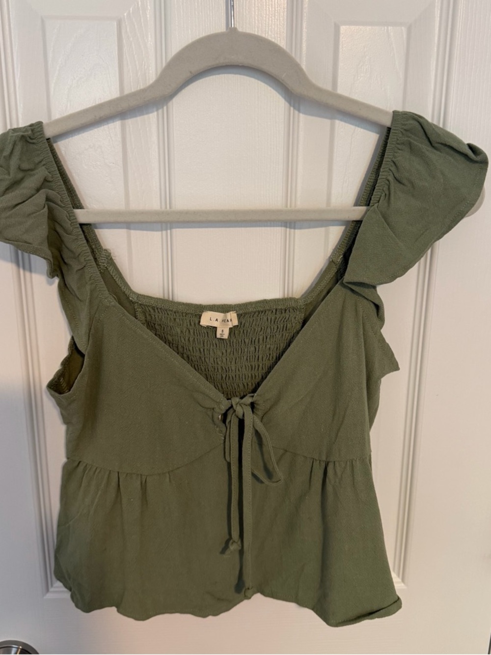 Pacsun LA Hearts Keyhole Linen Babydoll Top